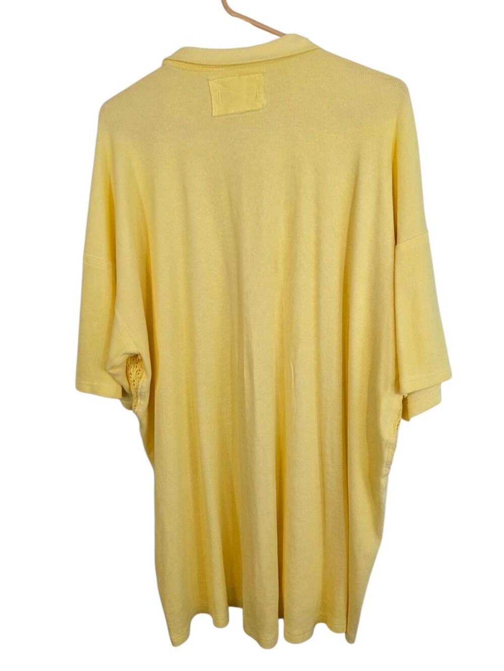We The Free Yellow Surf's Up Tee 1/4 Zip Knit Oversized Size M ~ Pre-Owned - Picture 9 of 12